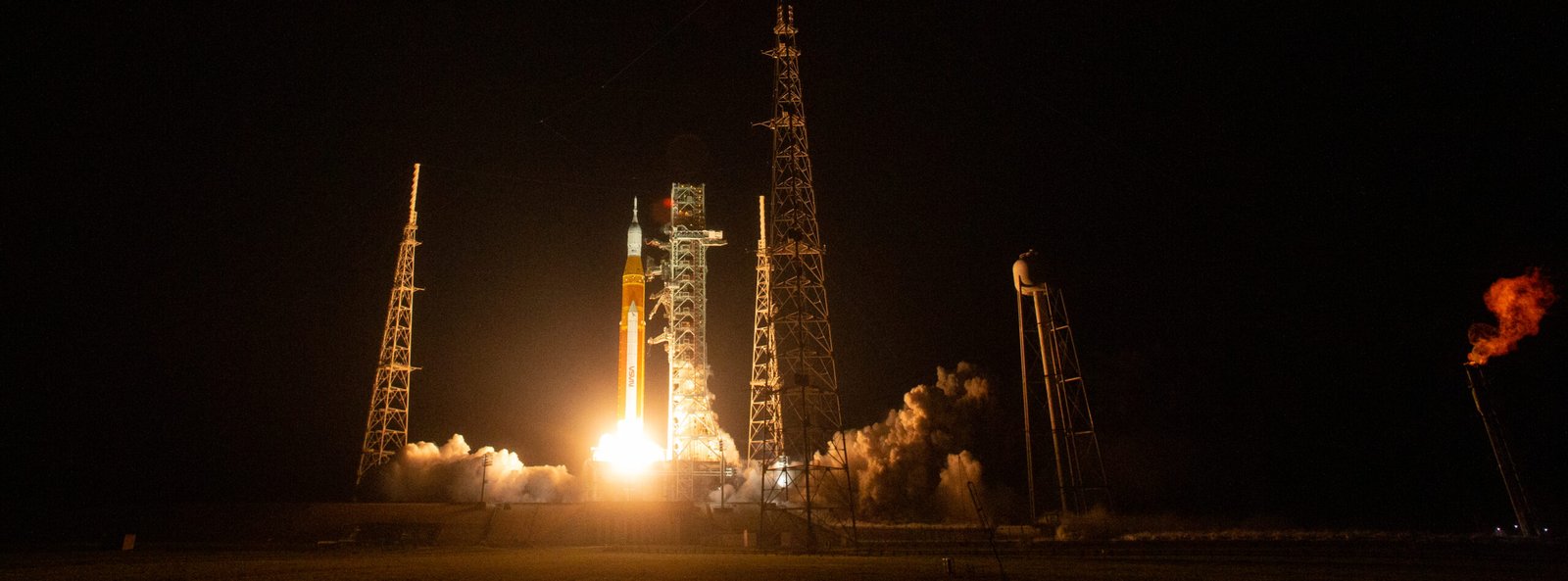 NASA Artemis I rocket launching into space