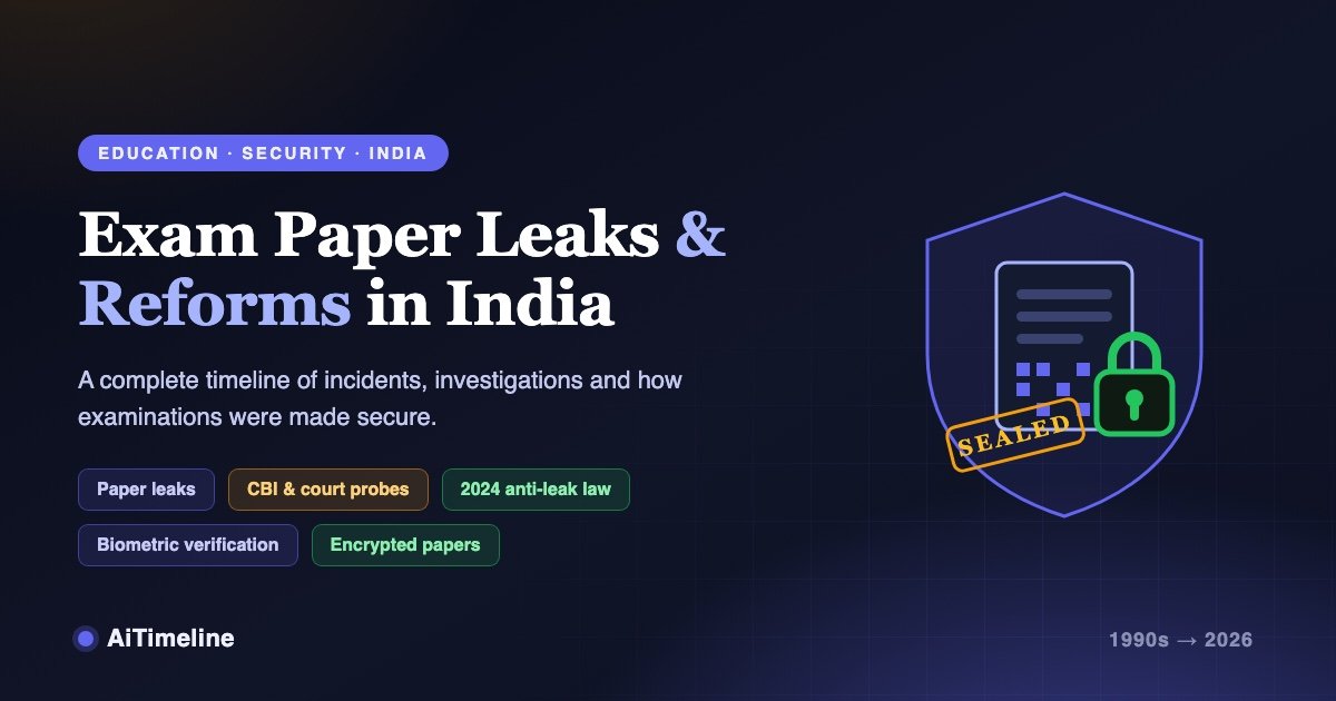 Exam Paper Leaks and Reforms in India (Pre-1990 to 2026): The Complete Timeline of Incidents, Investigations, Court Findings and How Examinations Were Made Secure