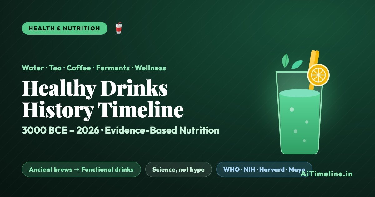 Healthy Drinks History Timeline (3000 BCE-2026): The Evolution of Nutritious Beverages, Science & Wellness