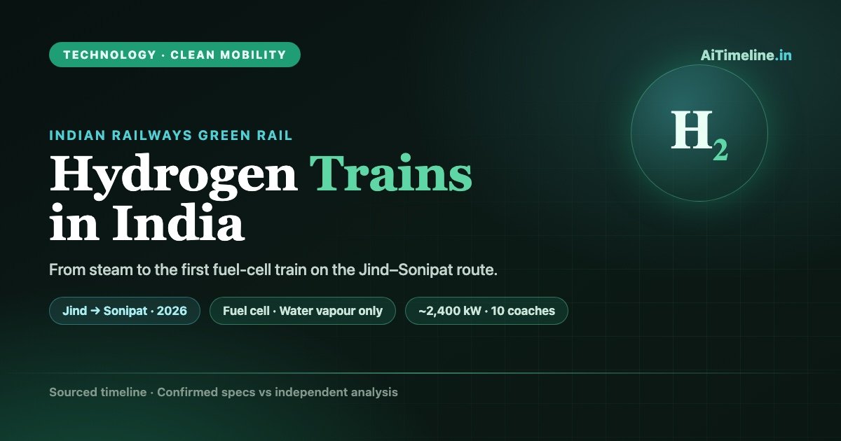 Hydrogen Trains in India Timeline (1804-2026): From Steam and Electrification to the First Fuel-Cell Train on the Jind-Sonipat Route