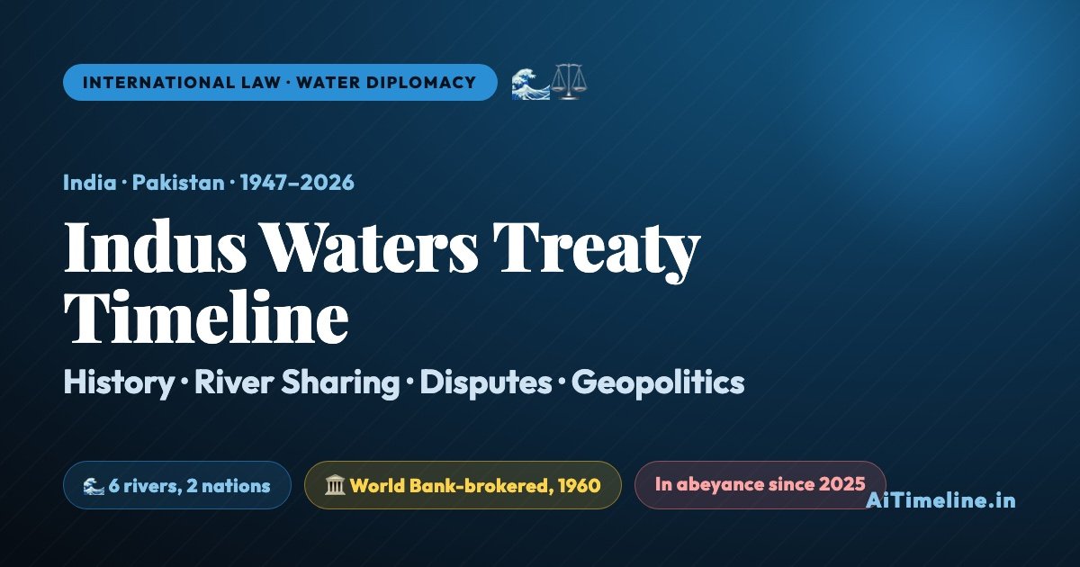 Indus Waters Treaty History Timeline (1947-2026): History, River Sharing, Disputes & Geopolitical Impact