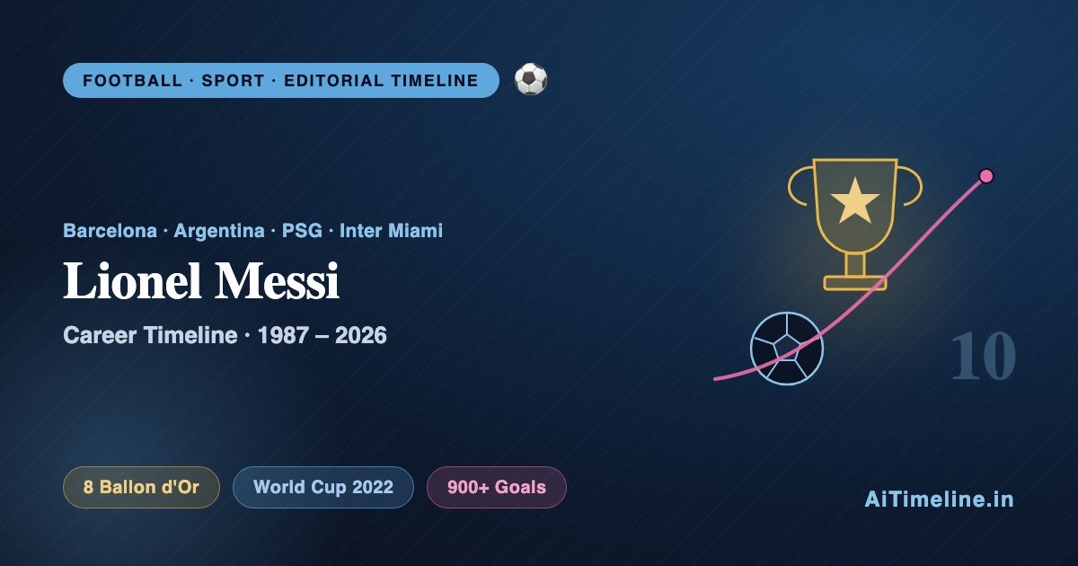 Lionel Messi Career Timeline (1987-2026): Barcelona, Argentina, PSG, Inter Miami, World Cup, Ballon d Or and Every Major Record