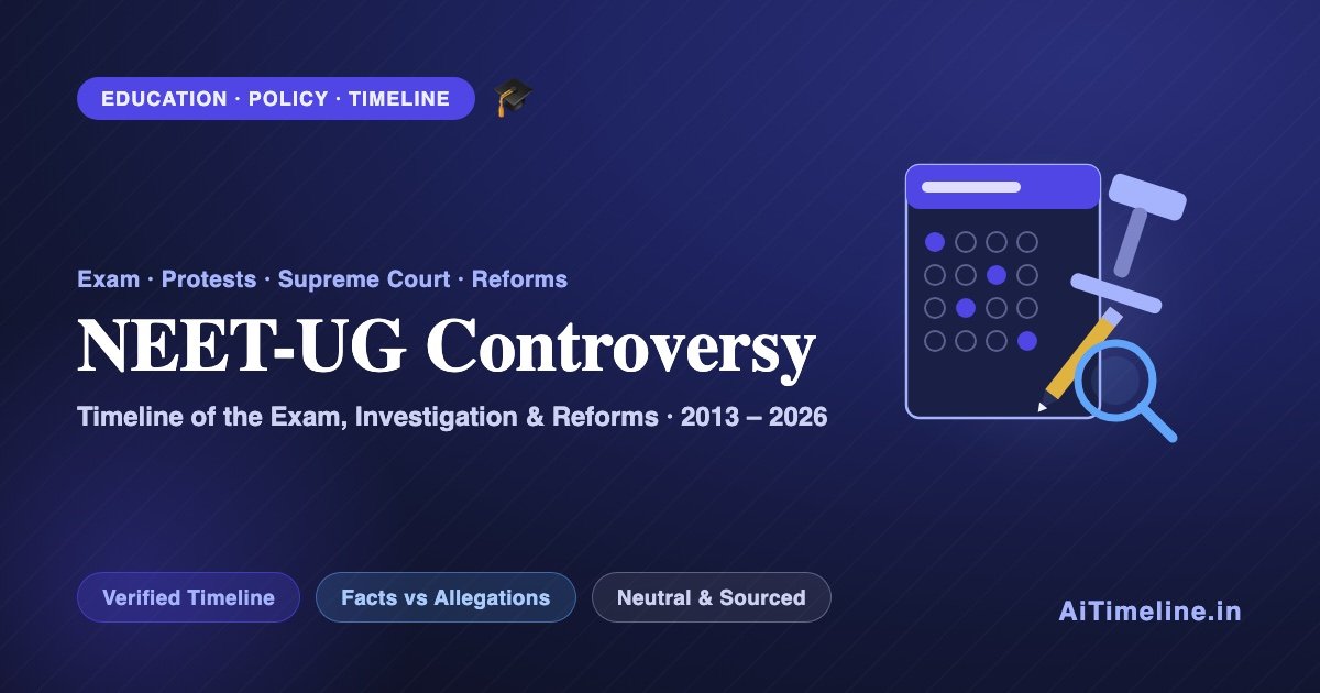 NEET-UG Controversy Timeline (2013-2026): Exam, Protests, Supreme Court and Reforms