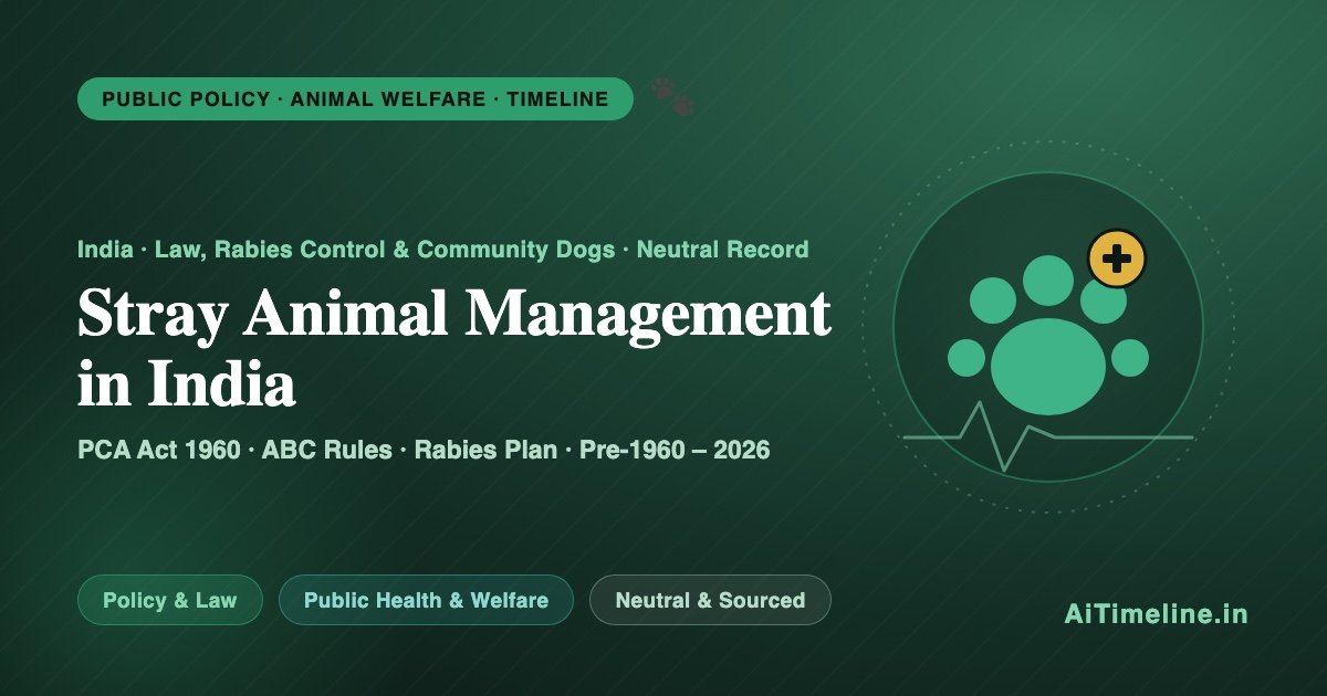 Stray Animal Management Policies in India: A Complete Timeline (Pre-1960-2026)