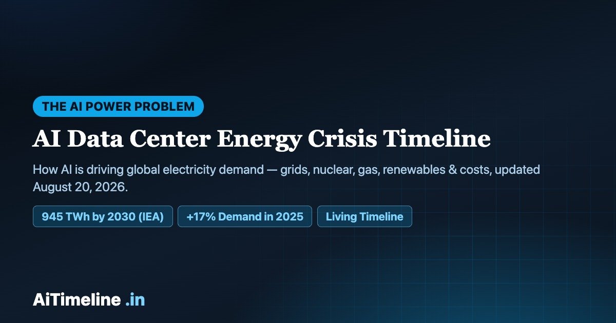 AI Data Center Energy Crisis Timeline: How AI Is Driving Global Electricity Demand
