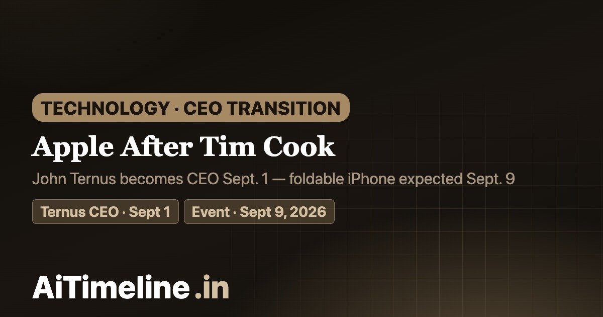 Apple After Tim Cook Timeline 2026: John Ternus, iPhone 18 & the Foldable iPhone Era