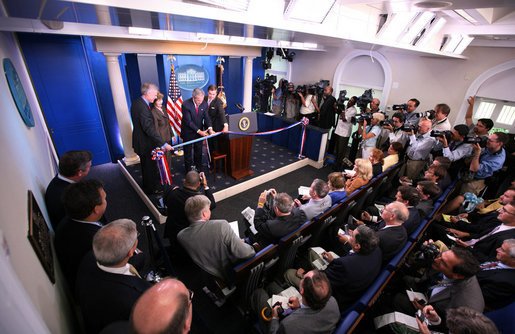 The James S. Brady Press Briefing Room at the White House, renovated and reopened in 2007