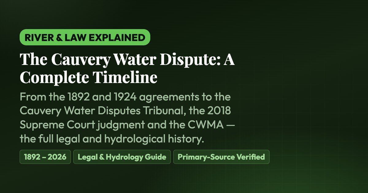 The Cauvery Water Dispute: A Complete Legal and Hydrological Timeline
