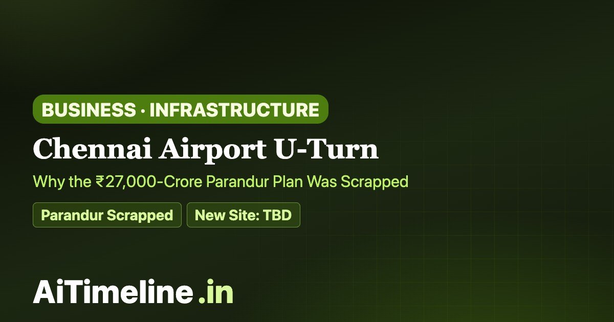 Chennai Second Airport Timeline 2026: Why the ₹27,000-Crore Parandur Plan Was Scrapped