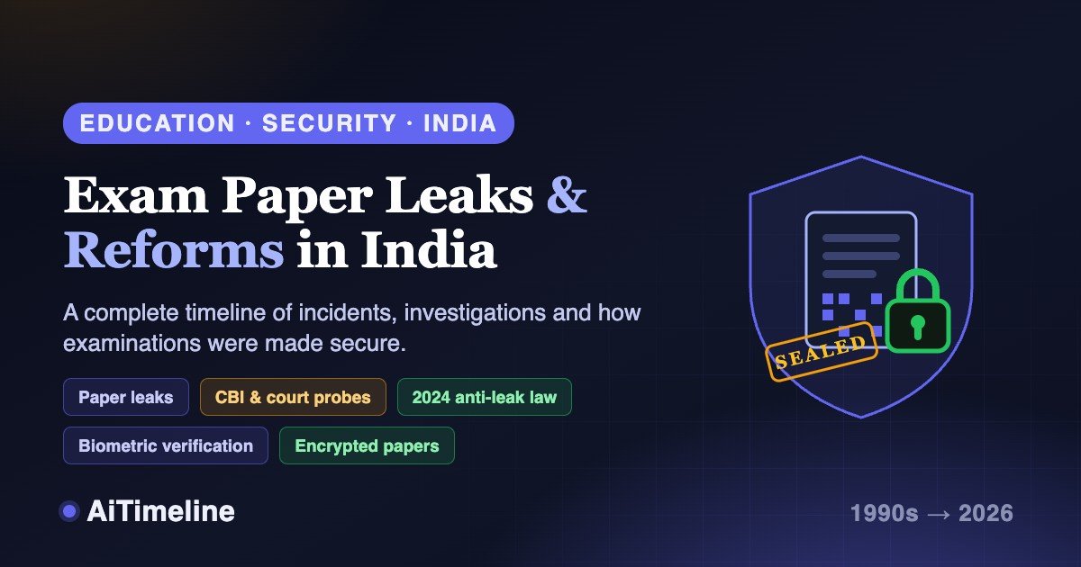 Exam Paper Leaks and Reforms in India (Pre-1990 to 2026): The Complete Timeline of Incidents, Investigations, Court Findings and How Examinations Were Made Secure
