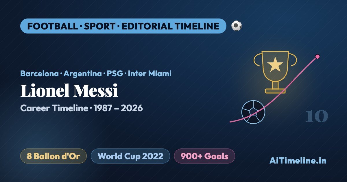 Lionel Messi Career Timeline (1987-2026): Barcelona, Argentina, PSG, Inter Miami, World Cup, Ballon d Or and Every Major Record