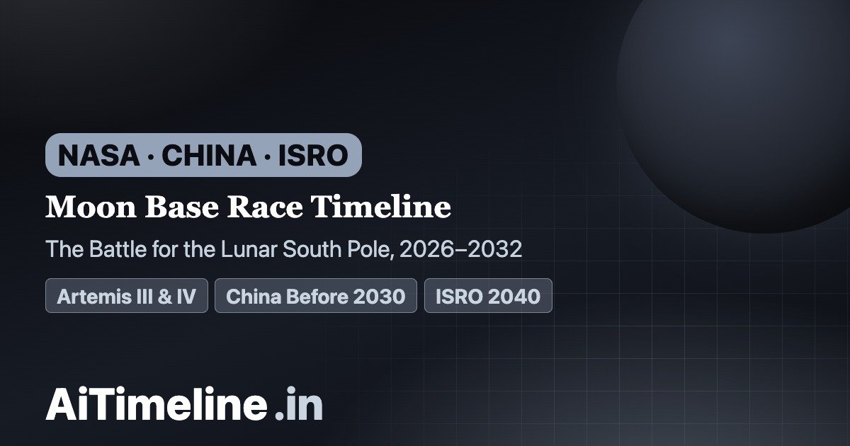 Moon Base Race Timeline: NASA, China, ISRO & the Battle for the Lunar South Pole (2026–2032)