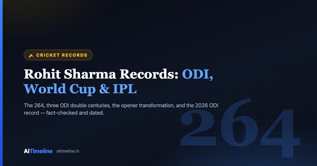 Rohit Sharma Records: ODI, World Cup, IPL and Career Timeline