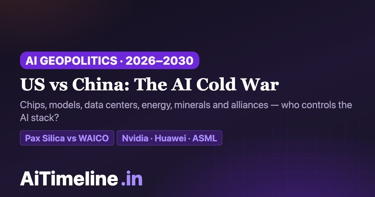 US–China AI Cold War Timeline 2026–2030: Chips, Models, Data Centers and the Global AI Race