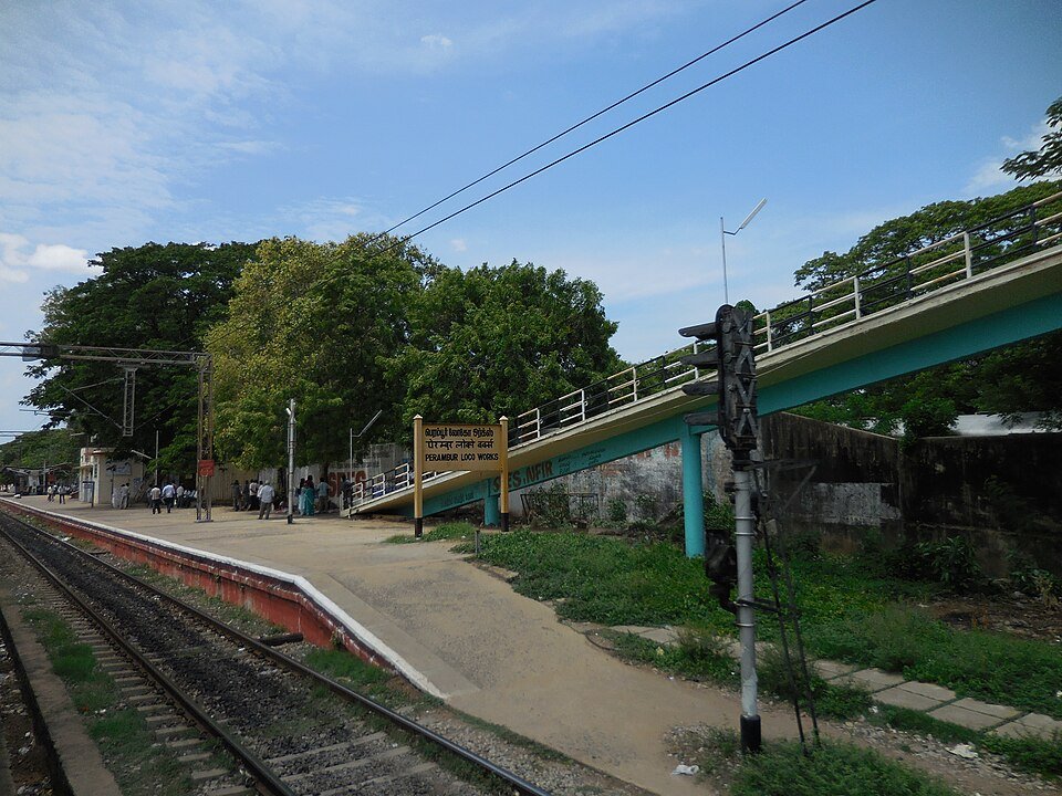 A railway station platform near ICF's Perambur works in Chennai