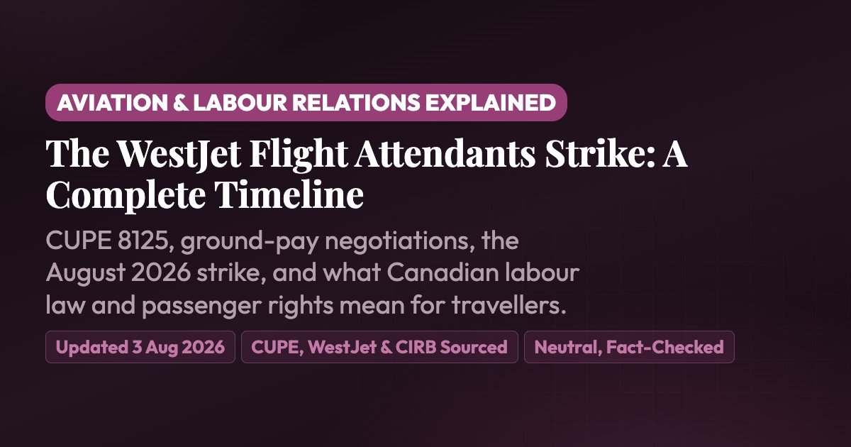 The WestJet Flight Attendants Strike: A Complete Timeline