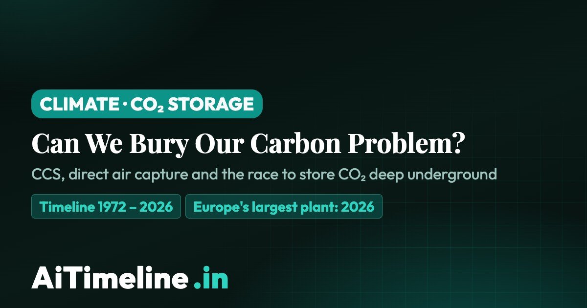 Carbon Capture Timeline 1972–2026: CCS, Direct Air Capture & CO₂ Storage