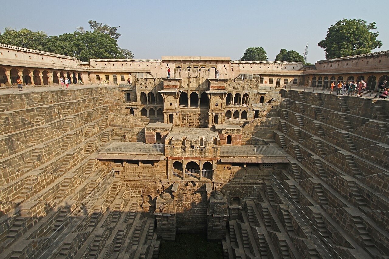 Chand Baori stepwell in Abhaneri, Rajasthan, built to store water through the dry months