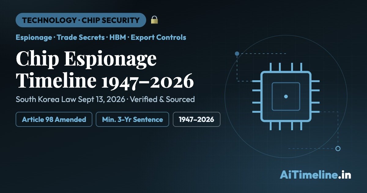 Chip Espionage Timeline 1947–2026: How Semiconductor Secrets Became a National Security Battleground