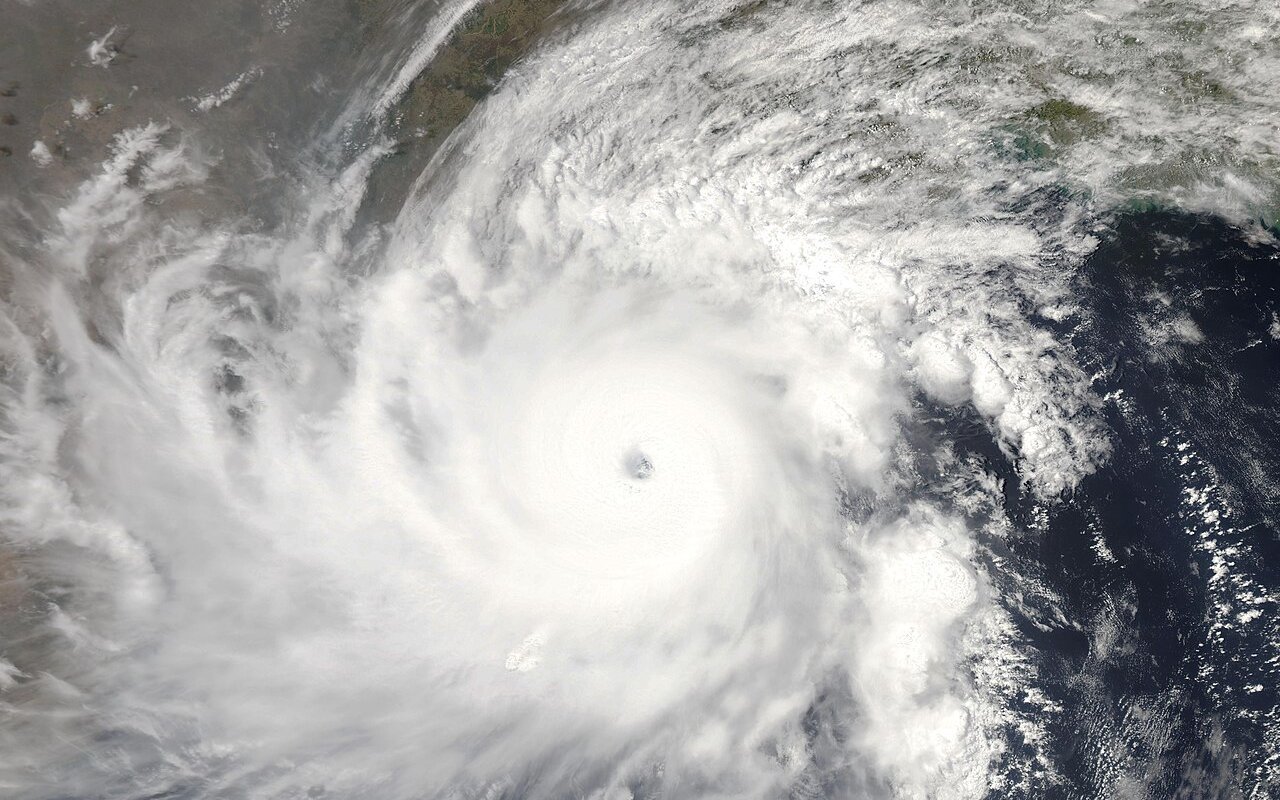 Cyclone Fani near peak intensity over the Bay of Bengal on 2 May 2019, a day before it struck Puri in Odisha