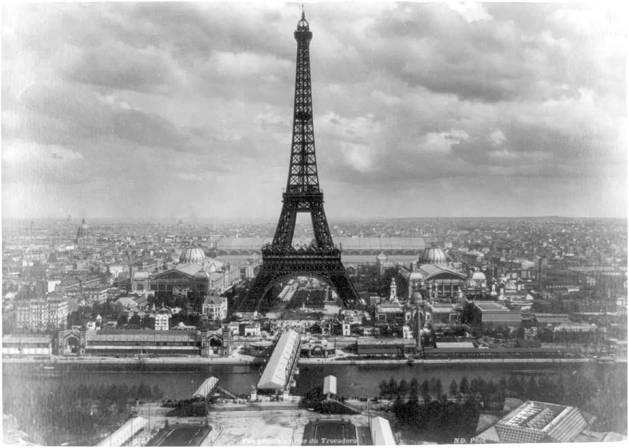 The Eiffel Tower at the 1889 Exposition Universelle in Paris, the structure that inspired Tsiolkovsky