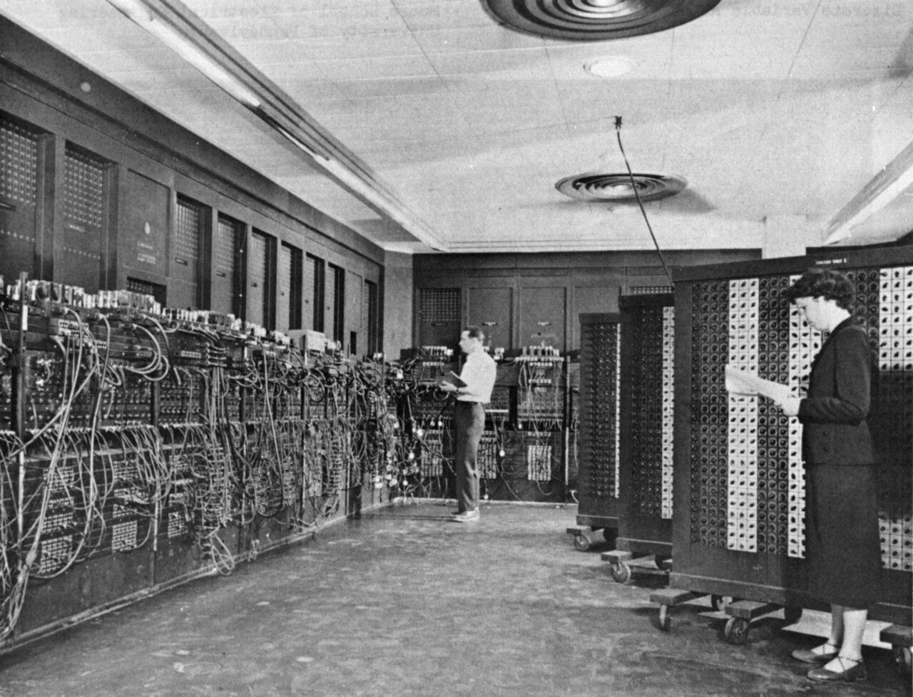 Glen Beck and Betty Snyder programming ENIAC at the Ballistic Research Laboratory