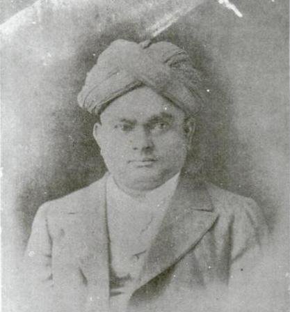 Portrait of G. Subramania Iyer, founder and first editor of The Hindu, wearing a turban and coat