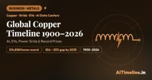 Global Copper Timeline 1900–2026: AI, EVs, Power Grids & Record Prices