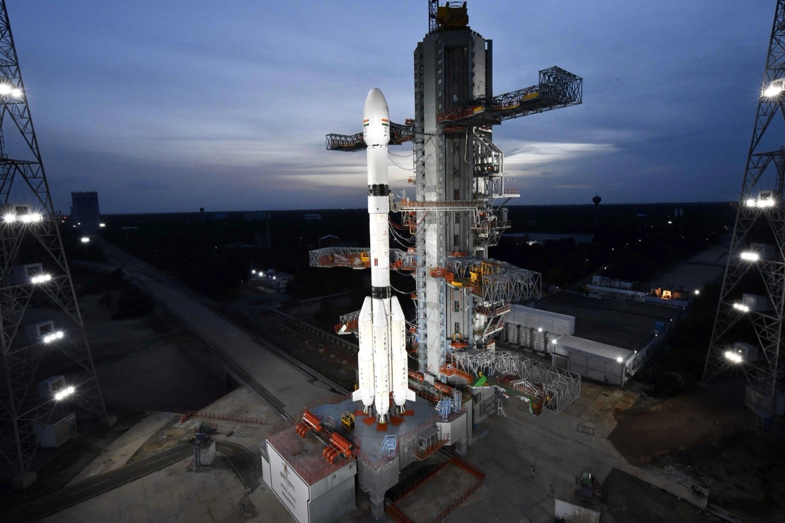GSLV-F17 rocket carrying EOS-05 on the launch pad at Satish Dhawan Space Centre, Sriharikota