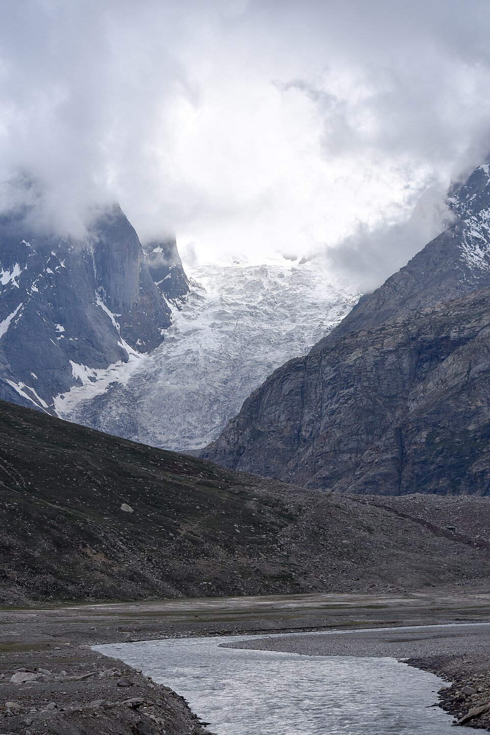Geological Survey of India glaciology field team on the Bara Shigri glacier