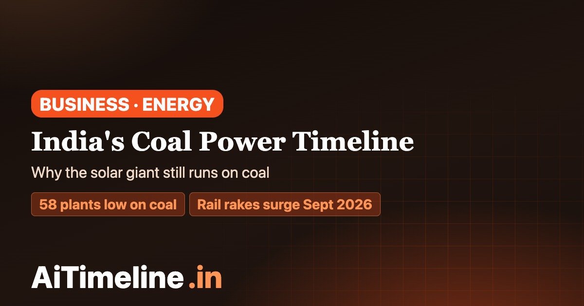 India Coal Power Timeline 1975–2026: Shortages, Rail Supply, Renewables & Energy Security
