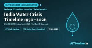 India Water Crisis Timeline 1950–2026: How the Groundwater Boom Became a Water-Security Challenge