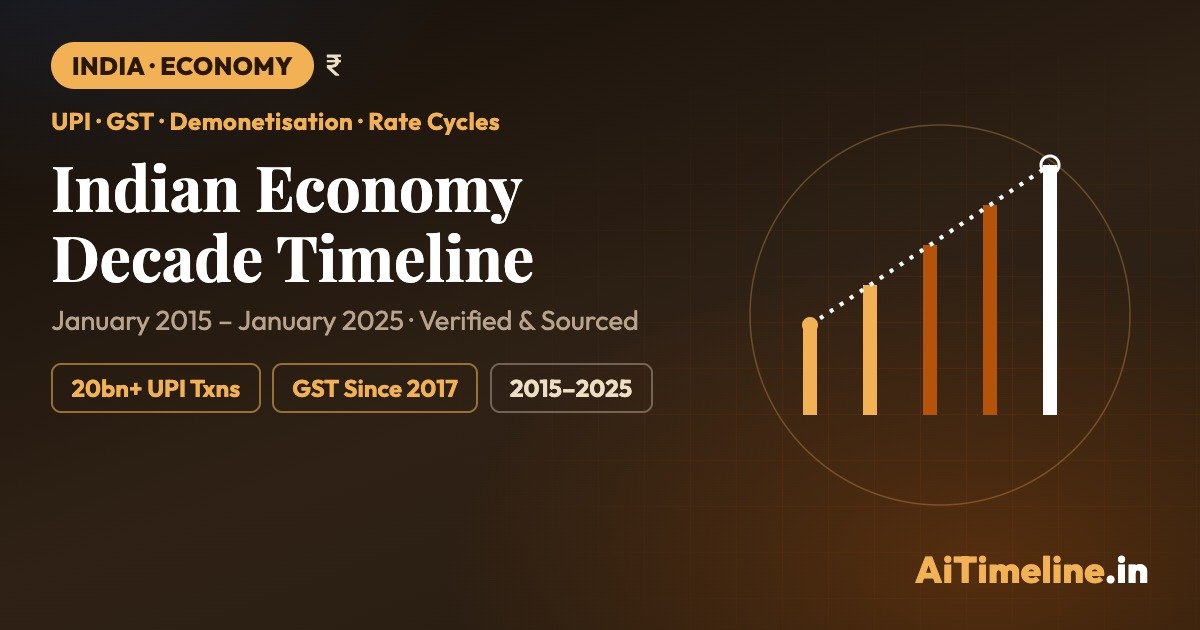 Indian Economy Decade Timeline: January Shifts From 2015 to 2025