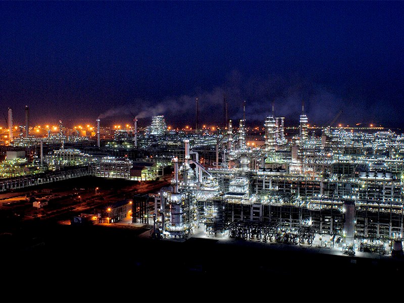 The Jamnagar refinery at night in 2006