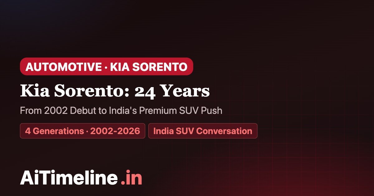 Kia Sorento Timeline 2002–2026: From Global SUV Success to India’s Premium SUV Moment