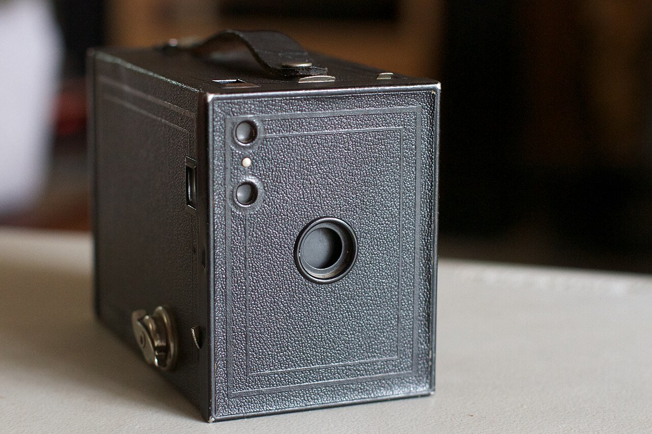 A Kodak Brownie box camera