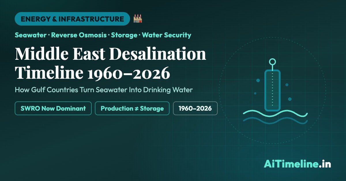 Illustration showing Gulf city water supplied by seawater desalination infrastructure