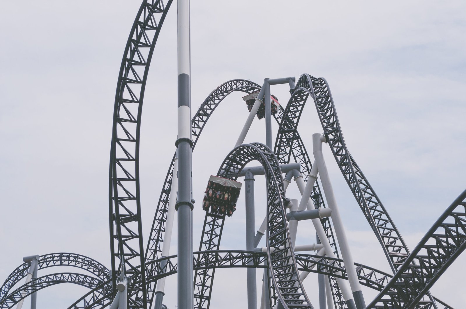 A modern steel roller coaster with a vertical loop, an example of clothoid-geometry engineering used on nearly all looping coasters today