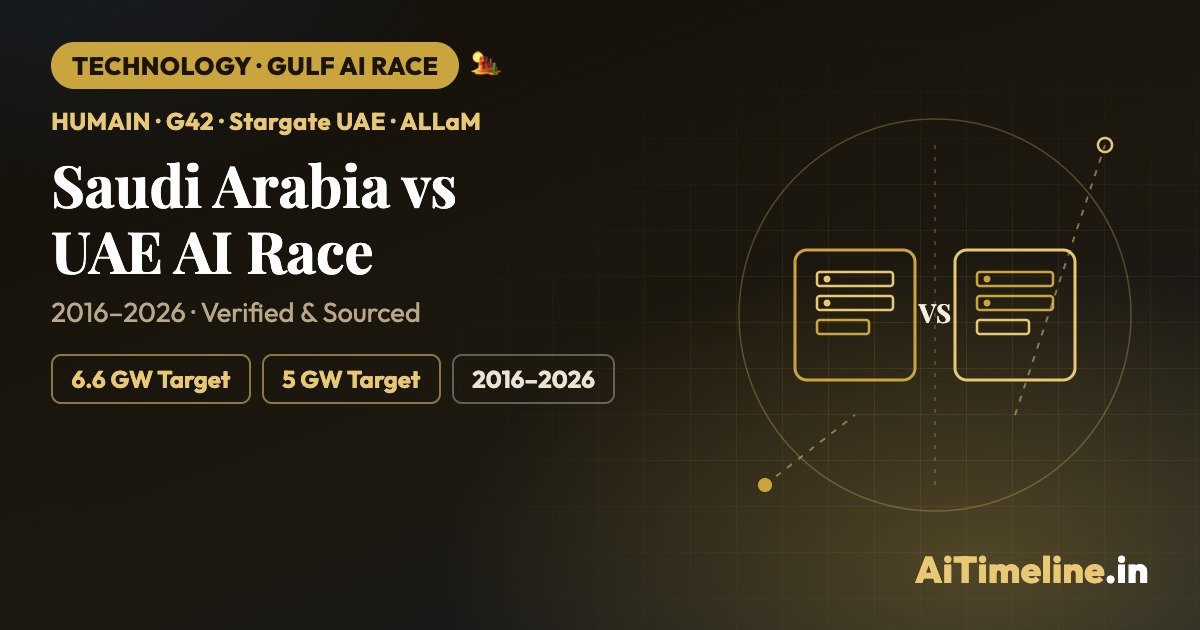 Saudi Arabia vs UAE AI Race Timeline 2016–2026: Who Is Building the Gulf’s AI Hub?