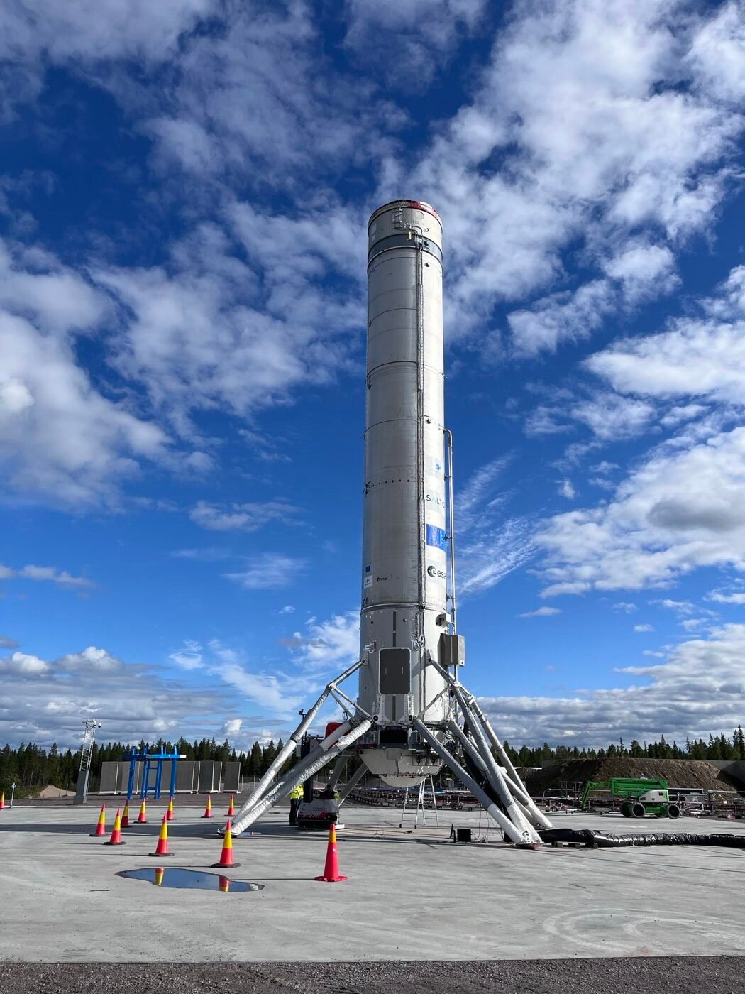 Themis T1H reusable rocket demonstrator on the launch pad at Esrange, Sweden