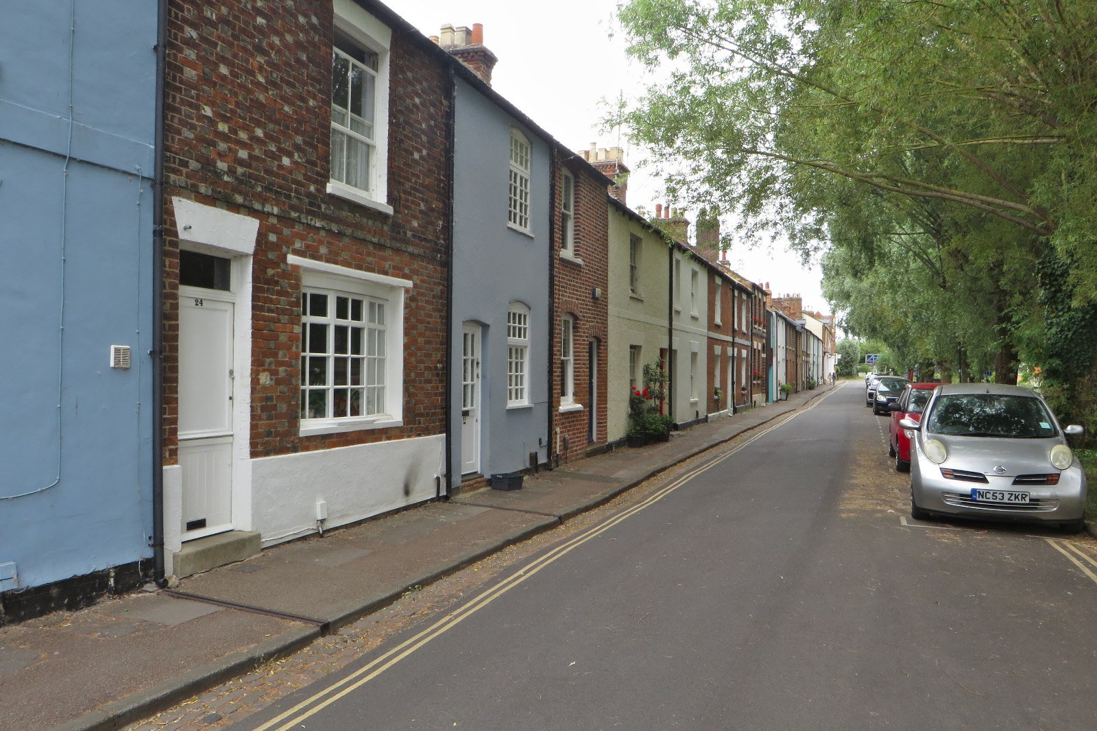 Row of UK terraced houses, a common home type bought with a mortgage