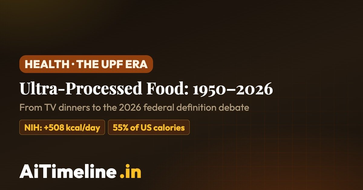 Ultra-Processed Food Timeline 1950–2026: How Packaged Food Changed the Modern Diet