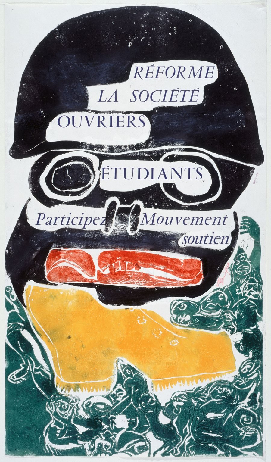 A May 1968 silkscreen poster: “Reform society: workers