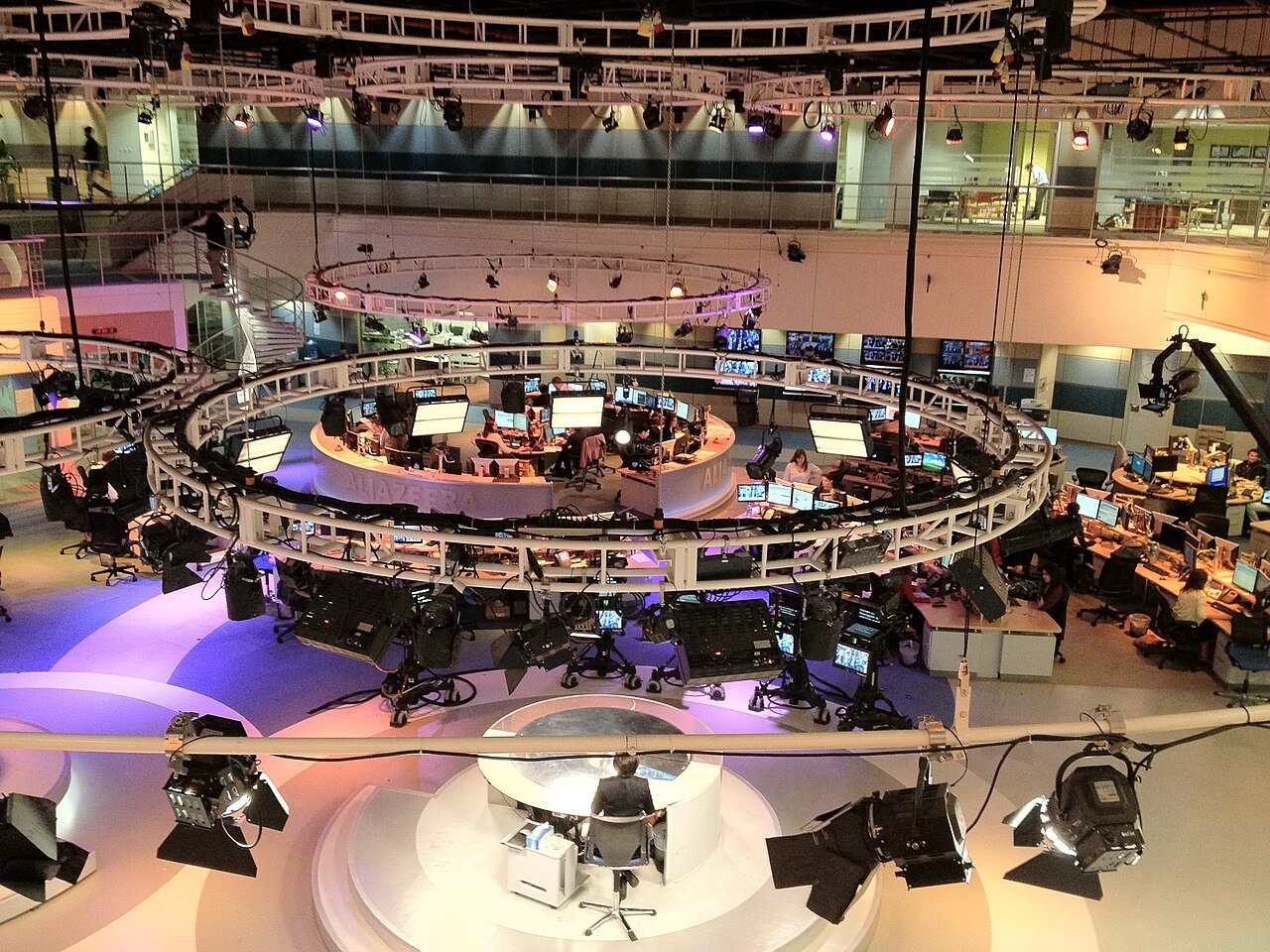 The Al Jazeera English newsroom at the network’s headquarters in Doha