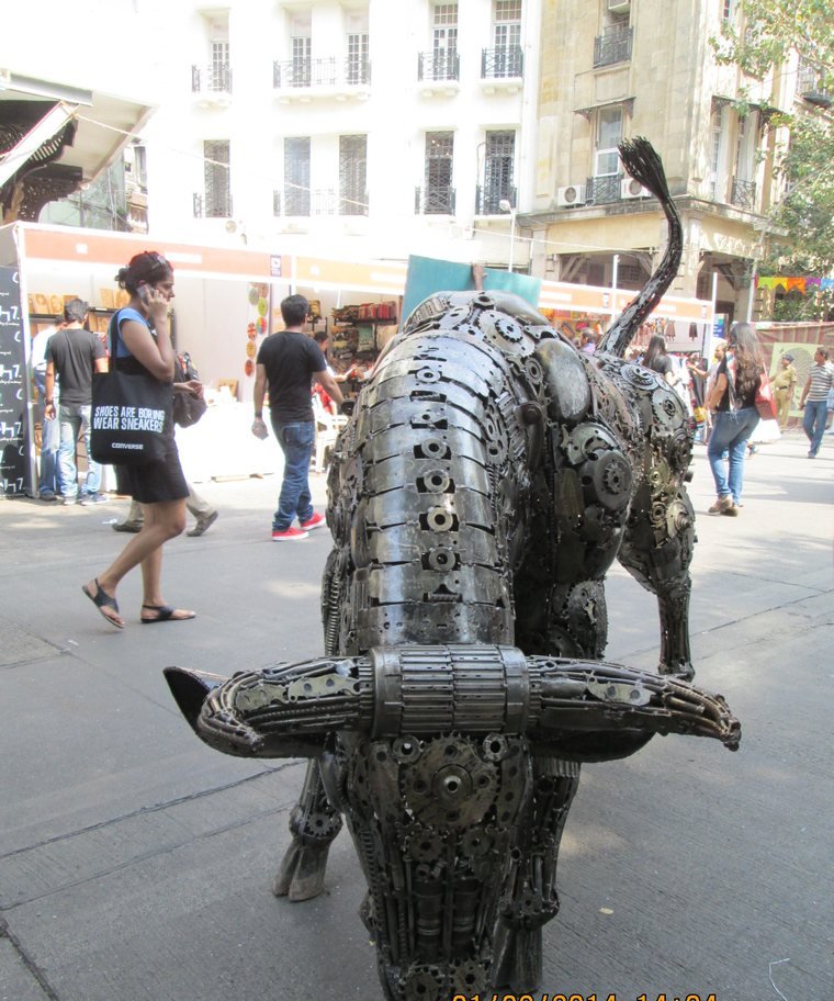 A “Bull of Dalal Street” sculpture in Mumbai