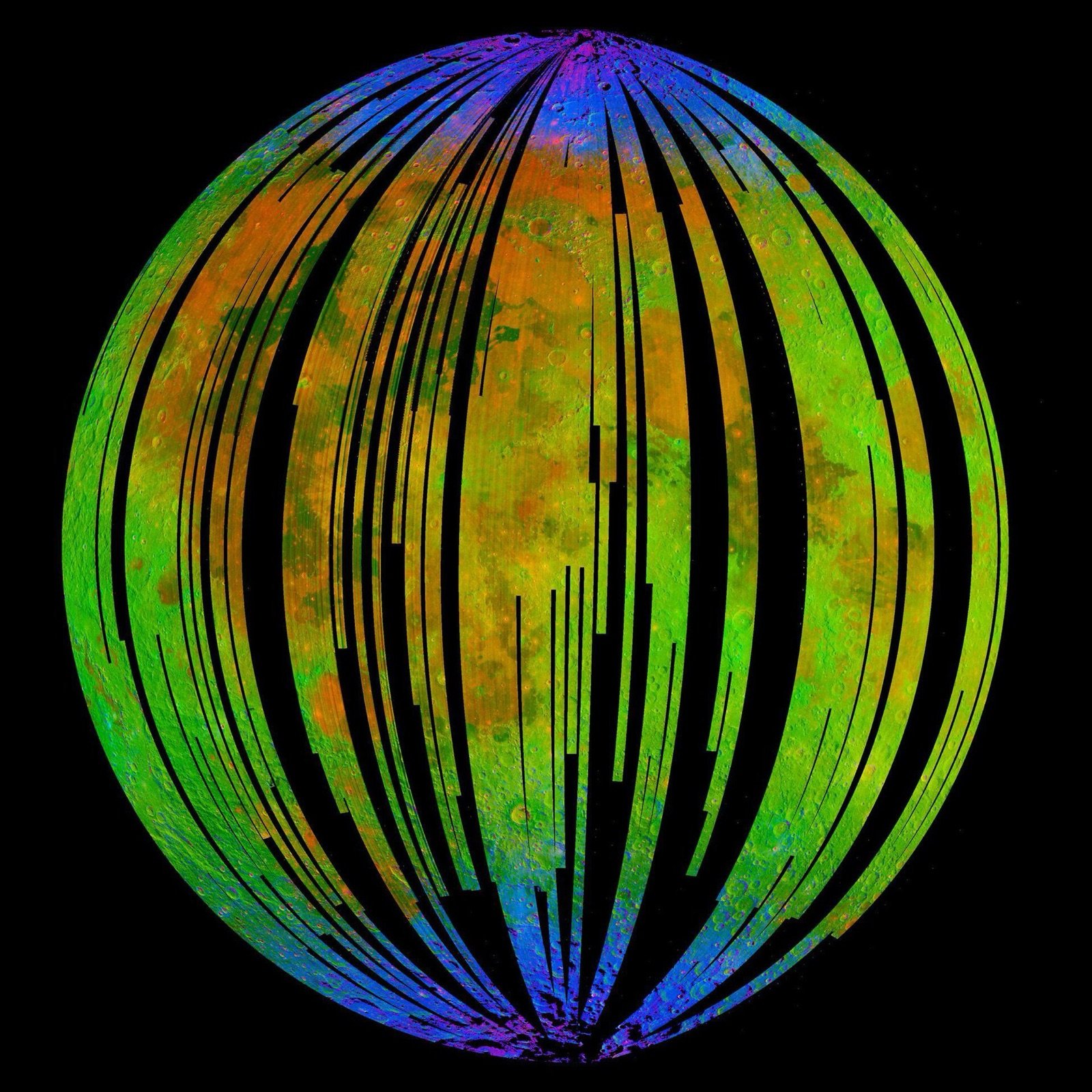 Moon Mineralogy Mapper composite from Chandrayaan-1