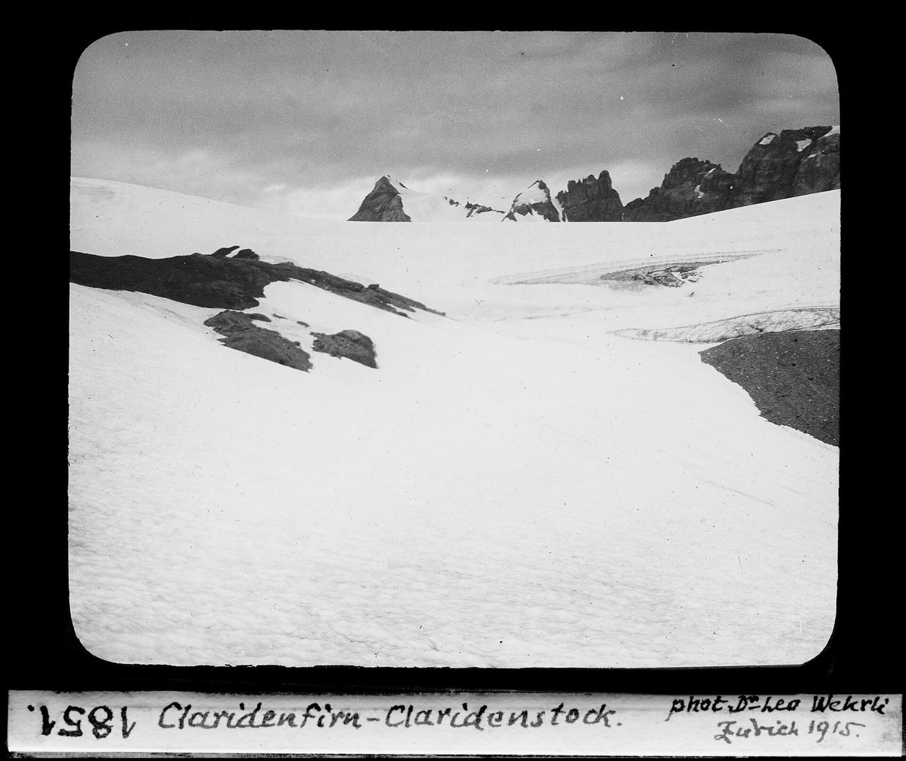 The Claridenfirn in canton Glarus photographed by Leo Wehrli in 1915, a year after its mass-balance measurements began