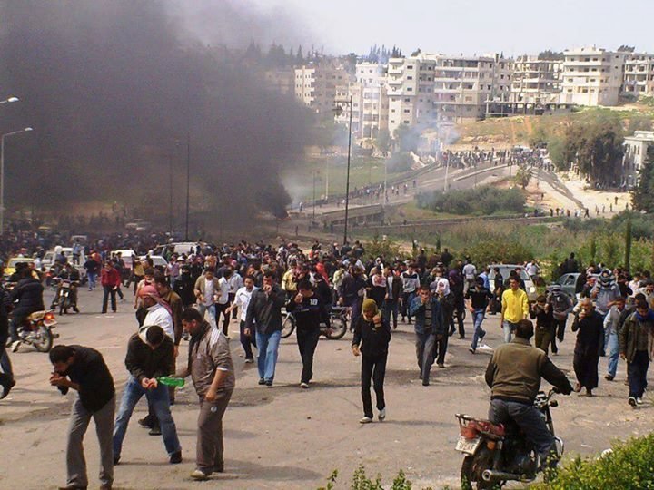 A demonstration in Daraa al-Balad in the early weeks of the 2011 uprising