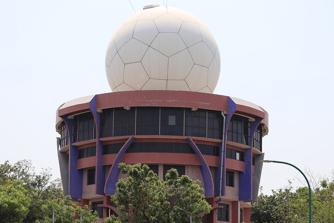 An IMD Doppler weather radar on Kailasagiri hill in Visakhapatnam