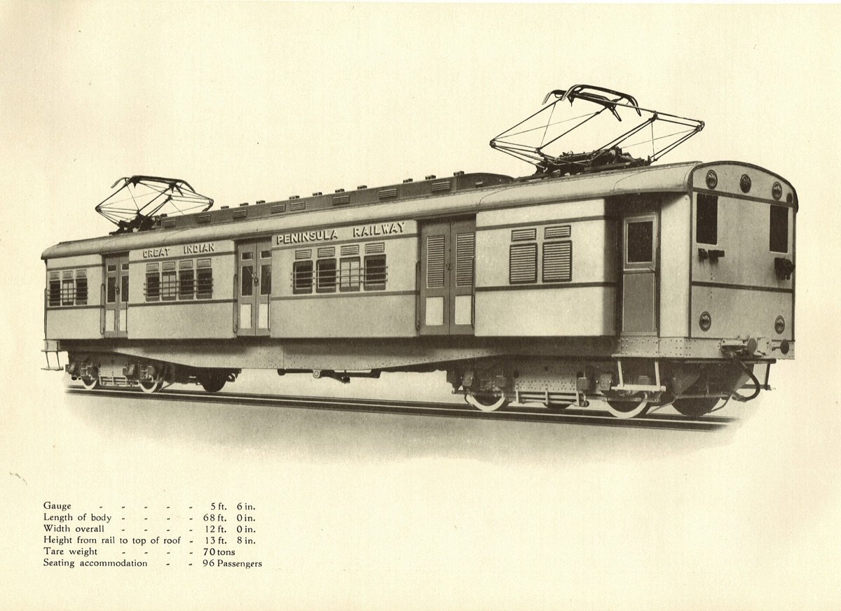 A Great Indian Peninsula Railway steel motor coach for electric service